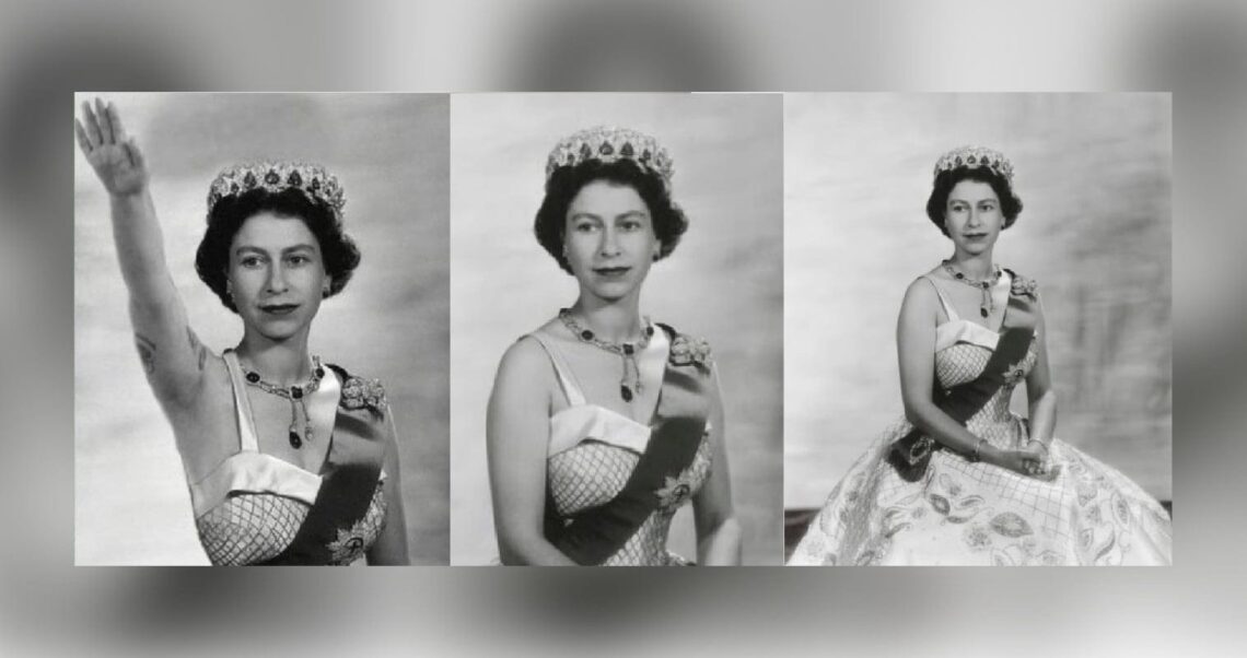 The photo of Elizabeth II performing the gesture of Nazi salute is a photomontage