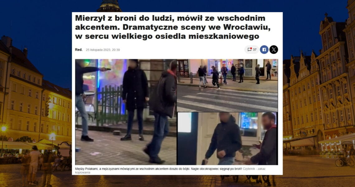 The Ukrainian man in a trending video did not point his gun at passers-by in Poland