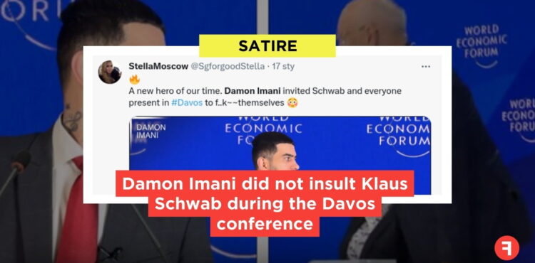 Damon Imani did not insult Klaus Schwab during the Davos conference
