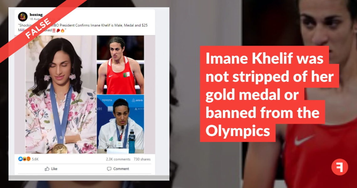 Imane Khelif was not stripped of her gold medal or banned from the Olympics