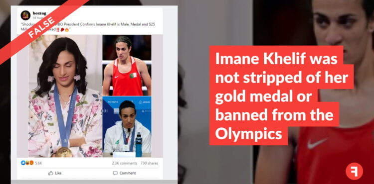 Imane Khelif was not stripped of her gold medal or banned from the Olympics