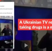 A Ukrainian TV reporter taking drugs is a montage