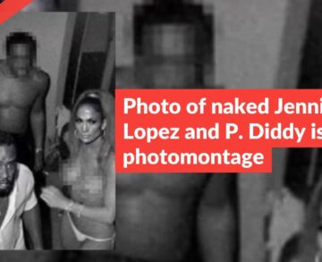 Photo of naked Jennifer Lopez and P. Diddy is a photomontage