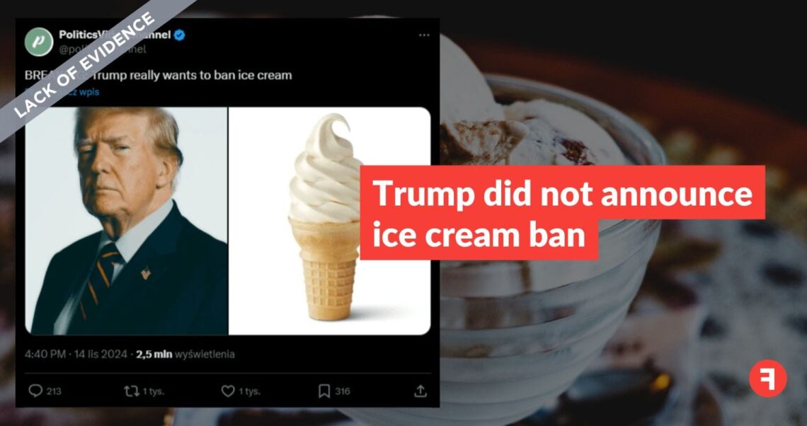 Trump did not announce ice cream ban