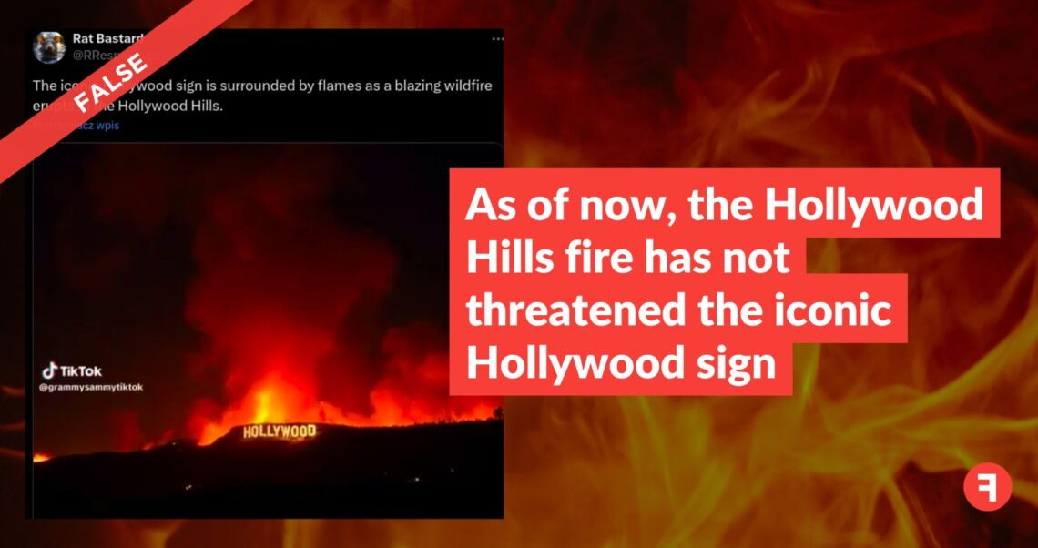 As of now, the Hollywood Hills fire has not threatened the iconic Hollywood sign