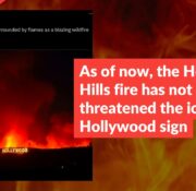 As of now, the Hollywood Hills fire has not threatened the iconic Hollywood sign