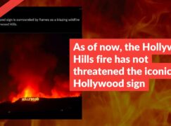 As of now, the Hollywood Hills fire has not threatened the iconic Hollywood sign