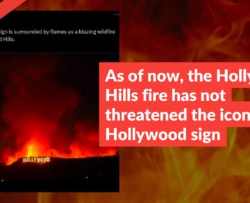 As of now, the Hollywood Hills fire has not threatened the iconic Hollywood sign