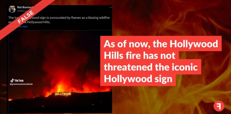 As of now, the Hollywood Hills fire has not threatened the iconic Hollywood sign