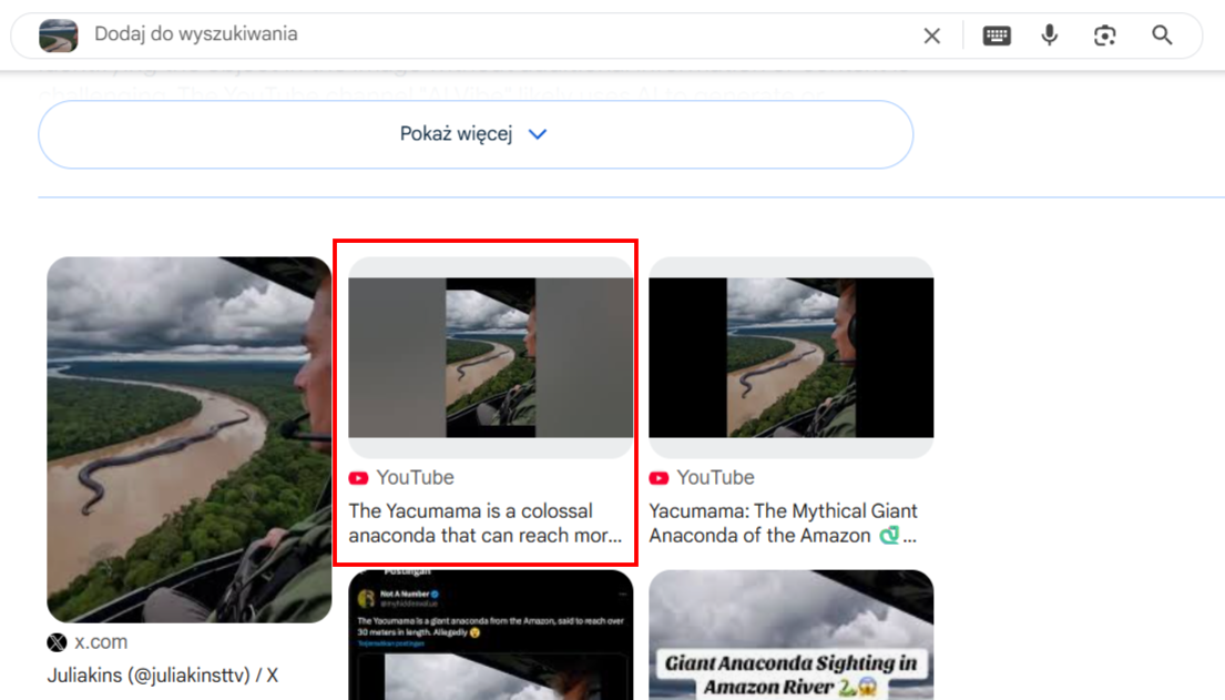 The mythical snake does not swim in the waters of the Amazon River