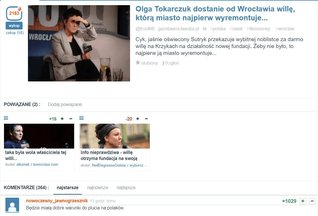 Olga Tokarczuk dostanie willę