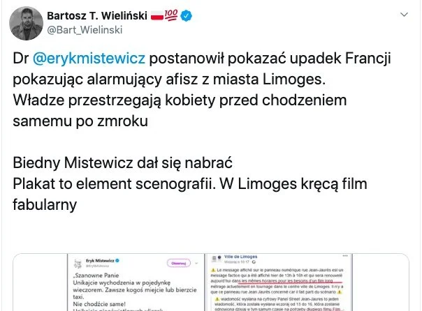 Eryk Mistewicz fake news