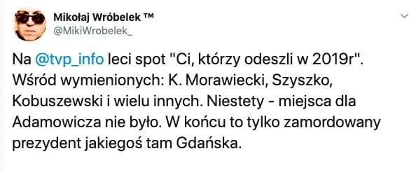 TVP Info pominęło prezydenta Adamowicza
