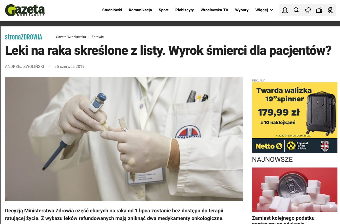 Gazeta Wrocławska - Leki na raka