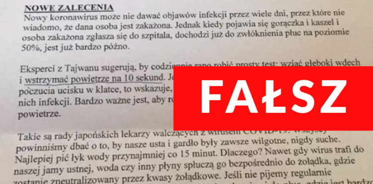 Analiza fałszywego dokumentu “Nowe Zalecenia” dot. koronawirusa