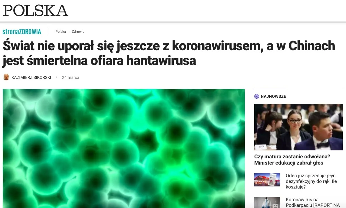 Hantawirus - Polska "The Times"