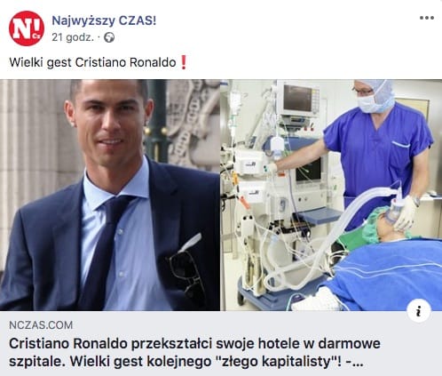 Cristiano Ronaldo Szpitale