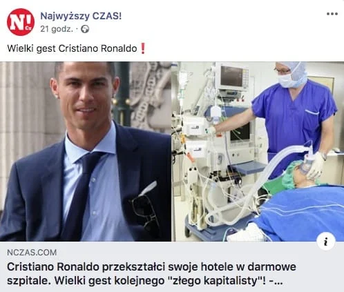 Cristiano Ronaldo Szpitale