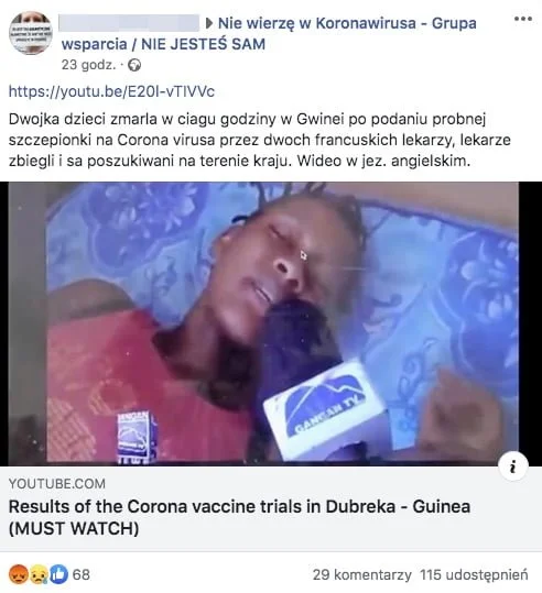 dwójka dzieci zmarła w Gwinei