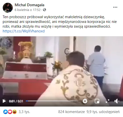 Ksiądz Proboszcz próbował wykorzystać małoletnią dziewczynkę
