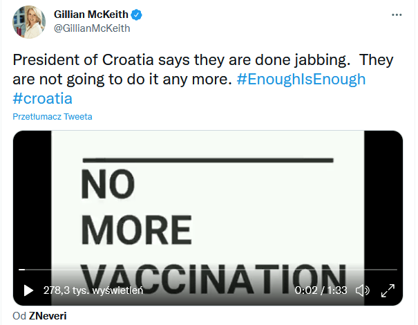 Chorwacja szczepienia
