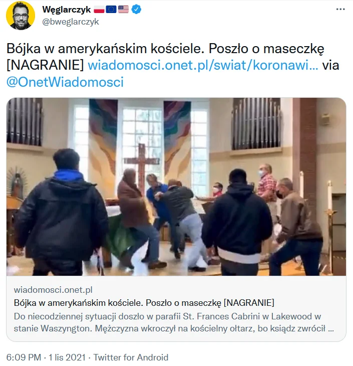 Bartosz Węglarczyk o bójce