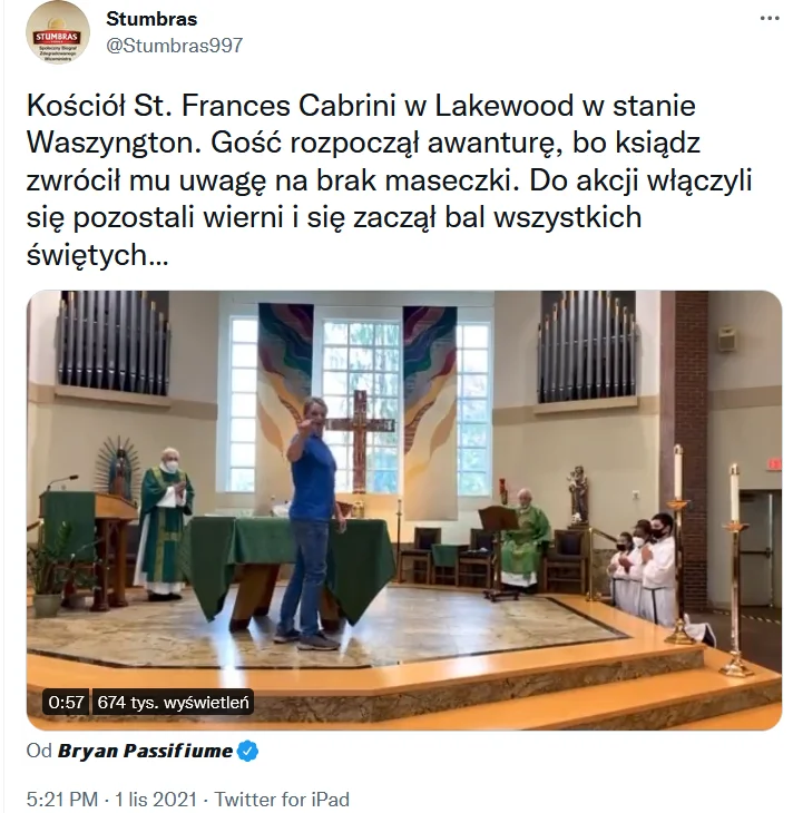 Stumbras o bójce w kościele