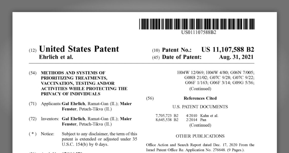 Krążący w sieci patent US 11,107,588 B2, nie jest związany z firmą Pfizer
