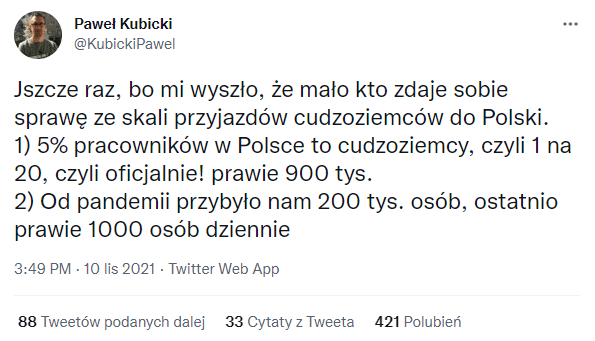 Skala migracji do Polski. Analiza