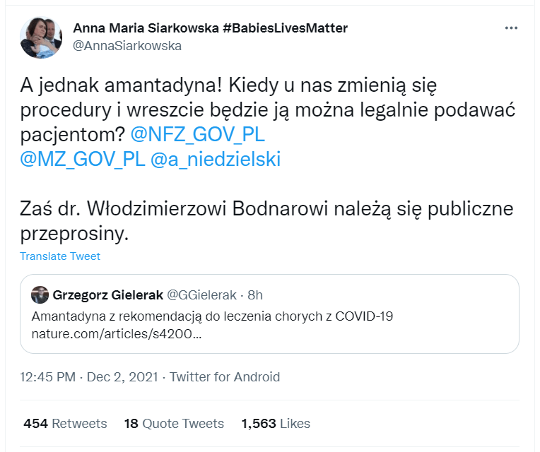 Anna Maria Siarkowska - amantadyna