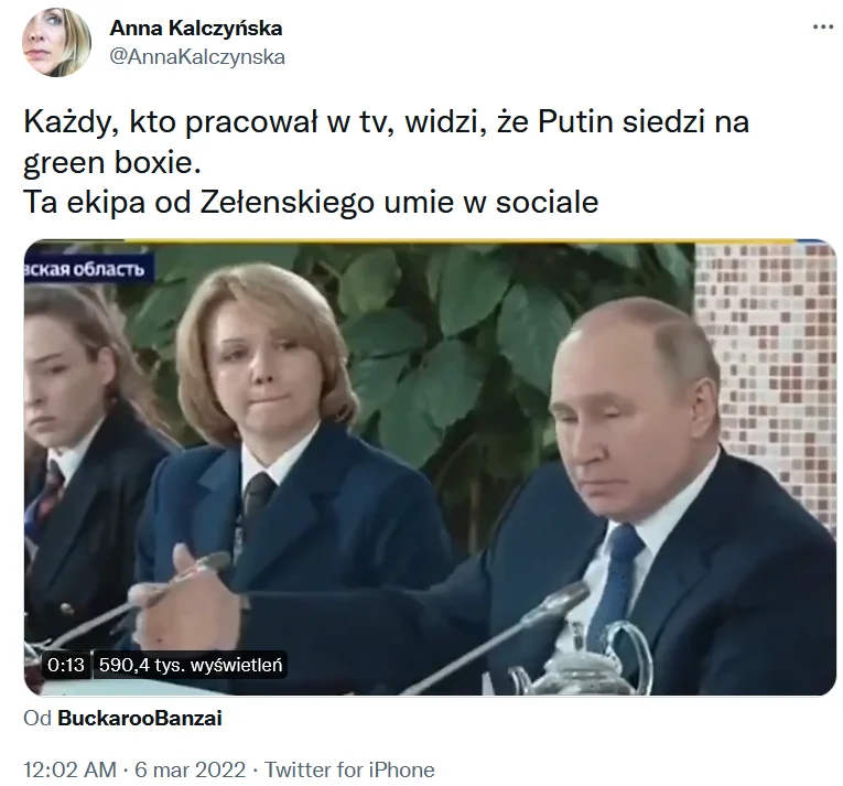 Kalczyńska o hologramie z Putina