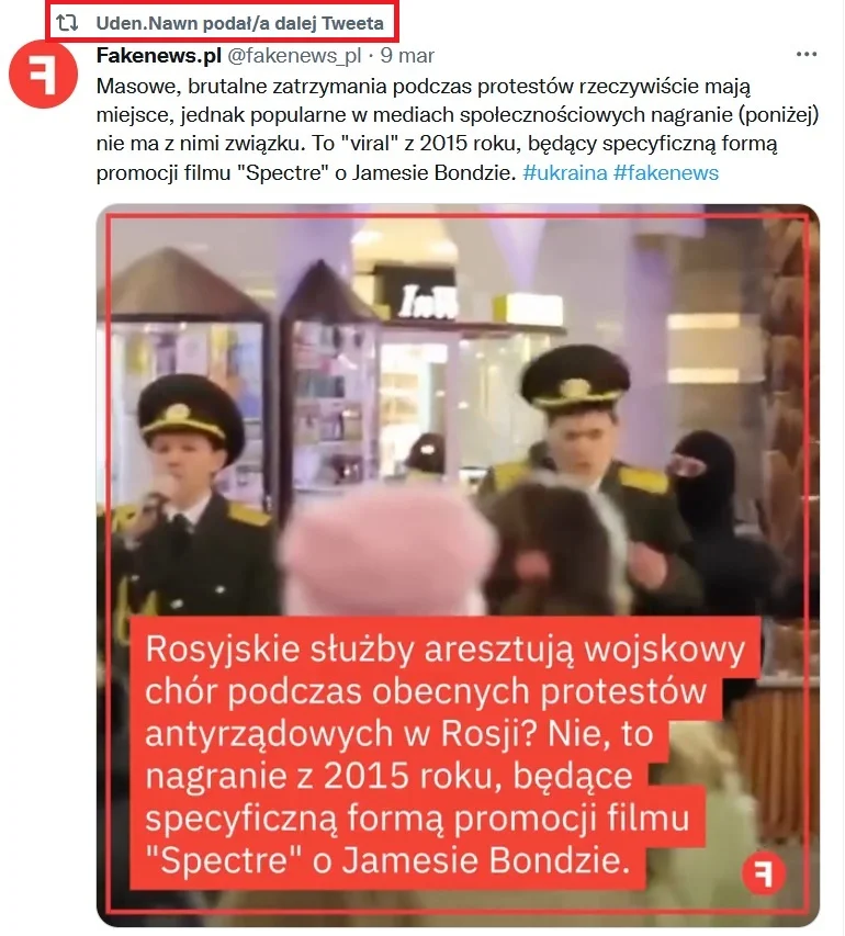 Rosyjski troll o aresztowaniu chórzystów