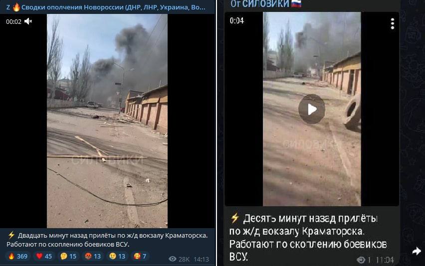 Rosyjska propaganda o bombach w Krematorsku