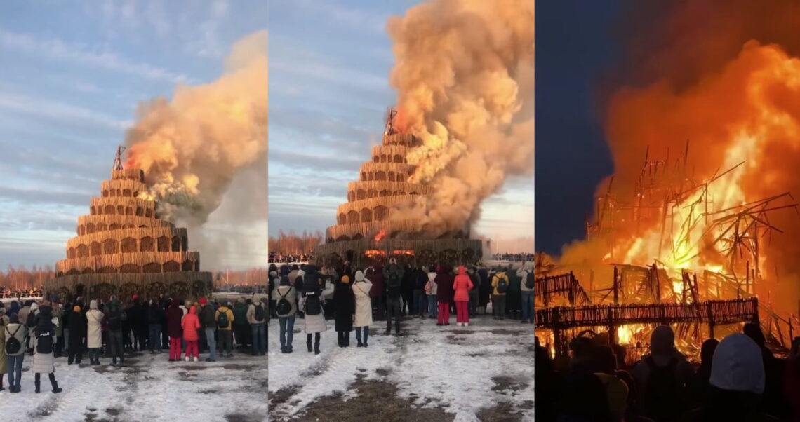 Nie, spalenie Wieży Babel w rejonie Kaługi nie jest wyrazem poparcia Putina
