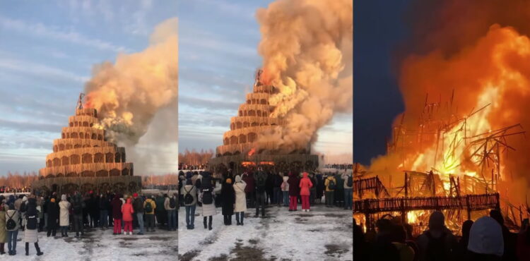 Nie, spalenie Wieży Babel w rejonie Kaługi nie jest wyrazem poparcia Putina