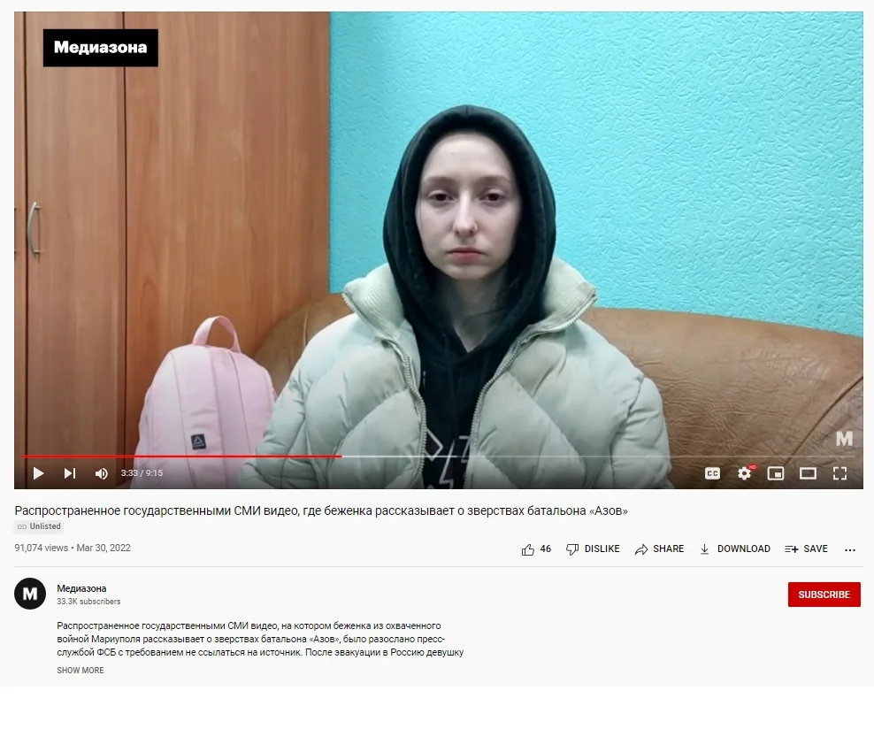 Dziewczyna wywieziona do Rosji z Mariupola 