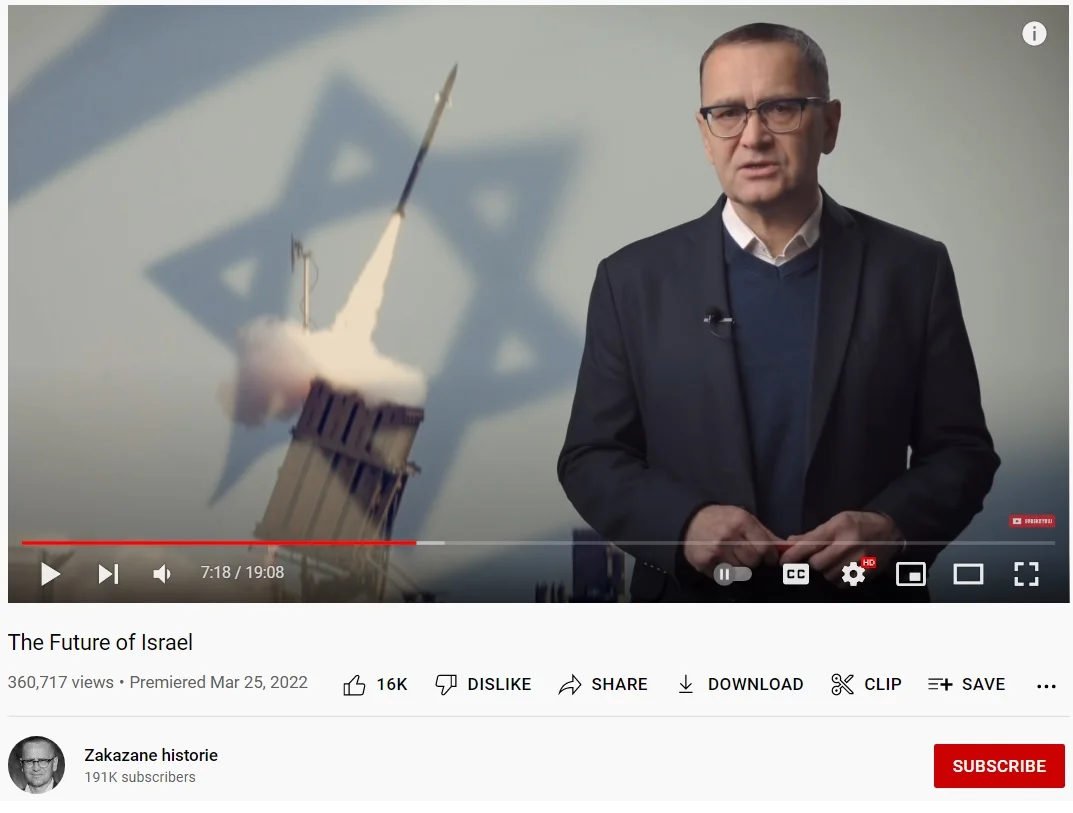 Film Leszka Pietrzaka, twórcy kanału YouTube "Zakazane Historie" o przyszłości Izraela 