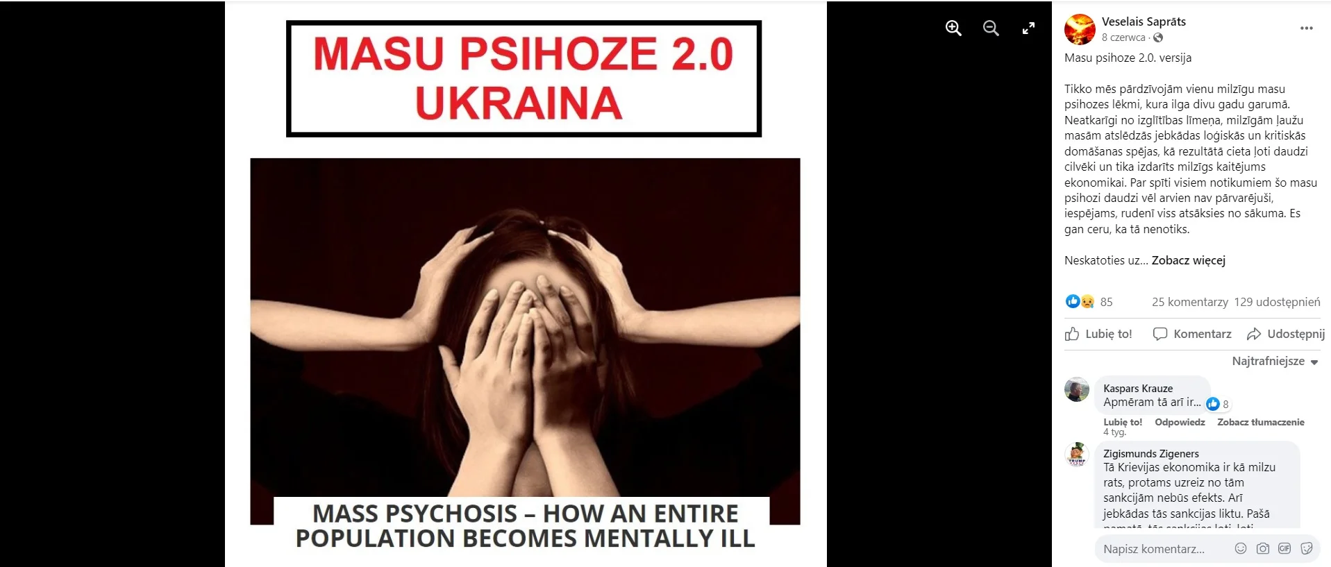Przykład rosyjskiej dezinformacji na Łotwie