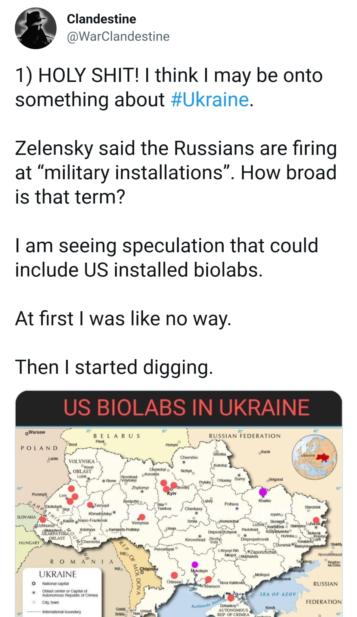 Clandestine o biolabach w Ukrainie
