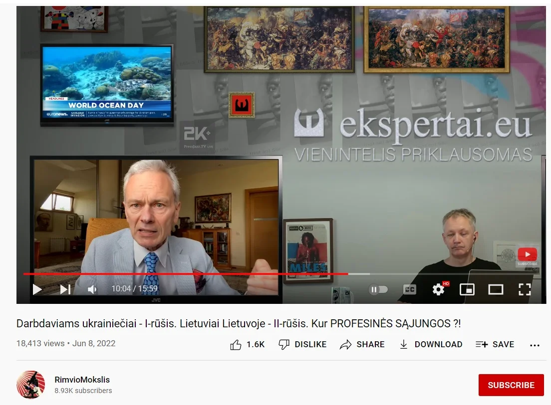 Przykład narracji atakującej na YouTube ukraińskich uchodźców