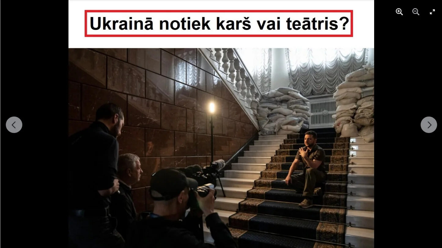 Rosyjska dezinformacja stwierdzająca, że wojna nie jest prawdziwa, a Ukraina i Rosja współpracują ze sobą