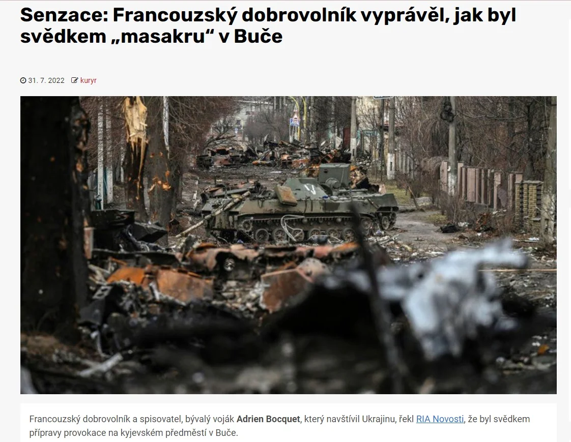 Rosyjska dezinformacja oskarża ukraińską armię o dokonywanie zbrodni wojennych