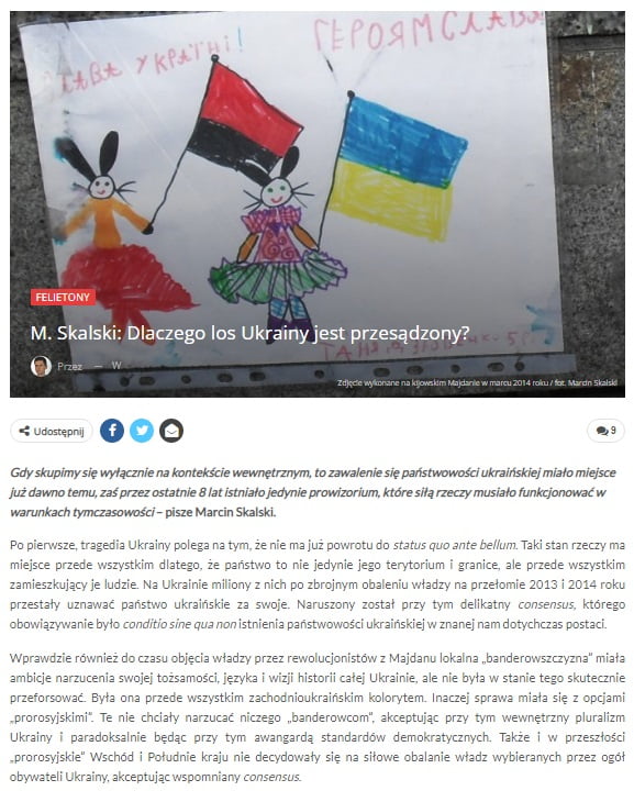 Rosyjska dezinformacja/rosyjskie narracje forsujące pogląd o podziale Ukraińców