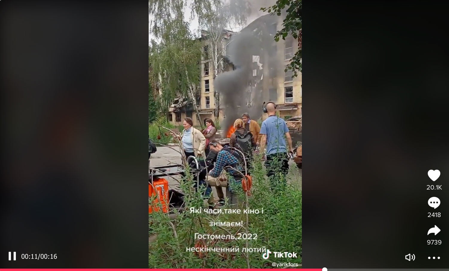 Russian propaganda uses footage from a film set to spread disinformation