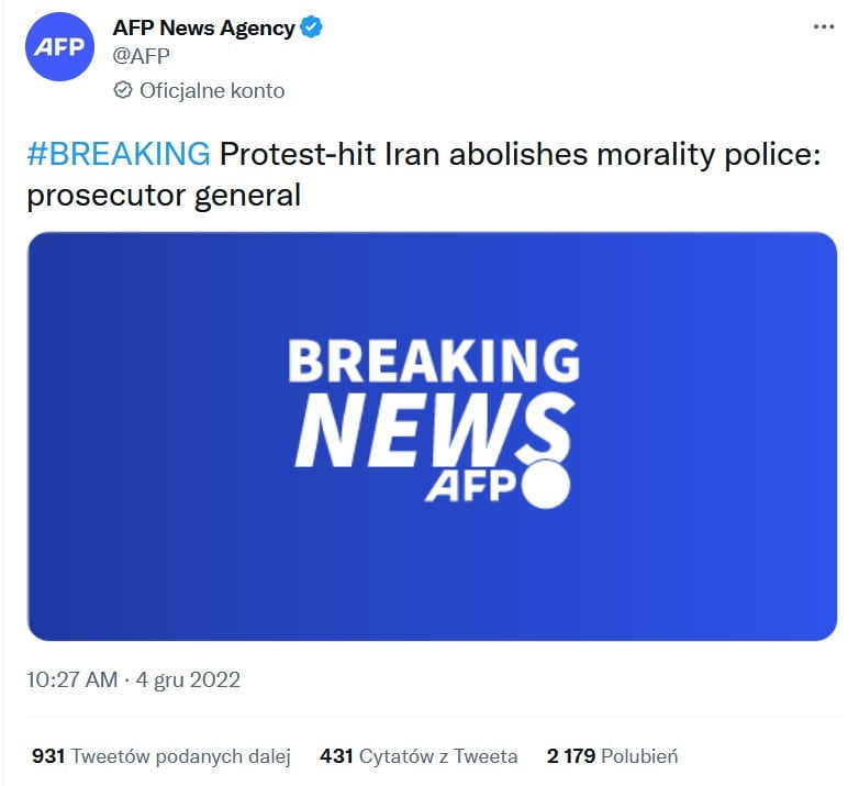 Policja obyczajowa w Iranie / AFP