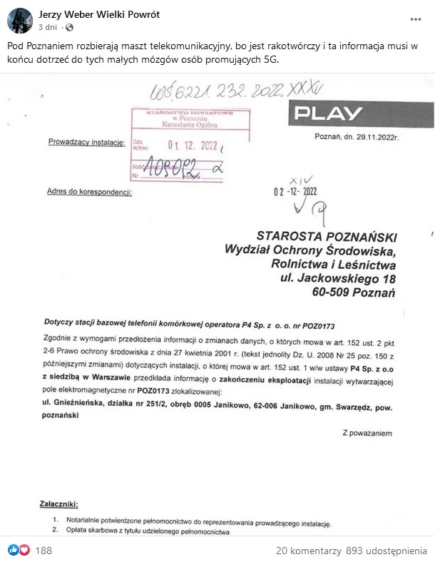 Maszt telekomunikacyjny w Janikowie