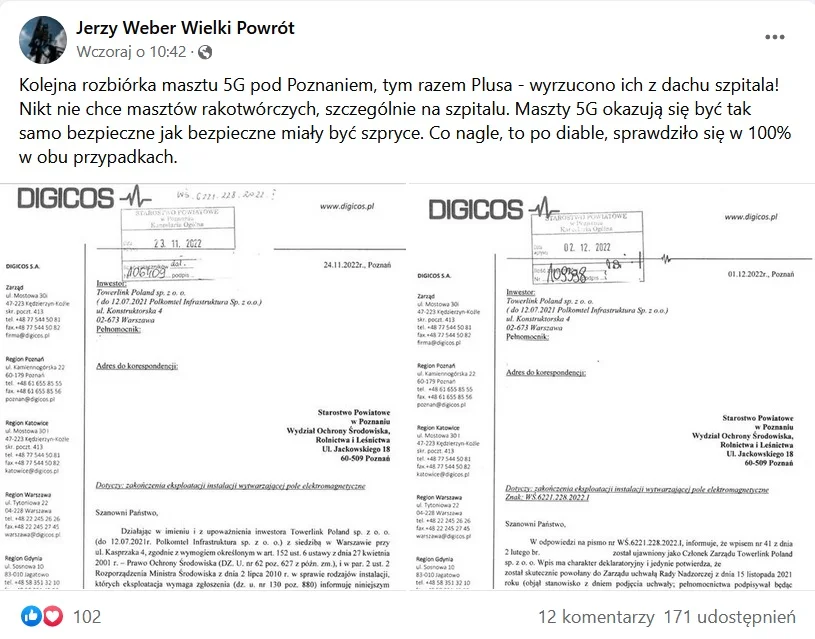 Maszt telekomunikacyjny pod Poznaniem