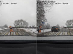 Bohaterska akcja na przejściu dla pieszych to montaż wideo