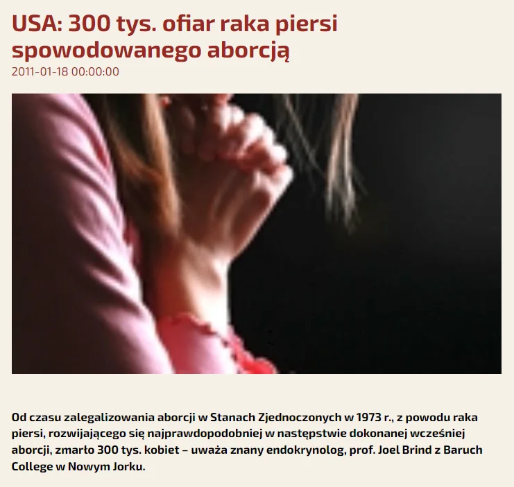 aborcja rak piersi