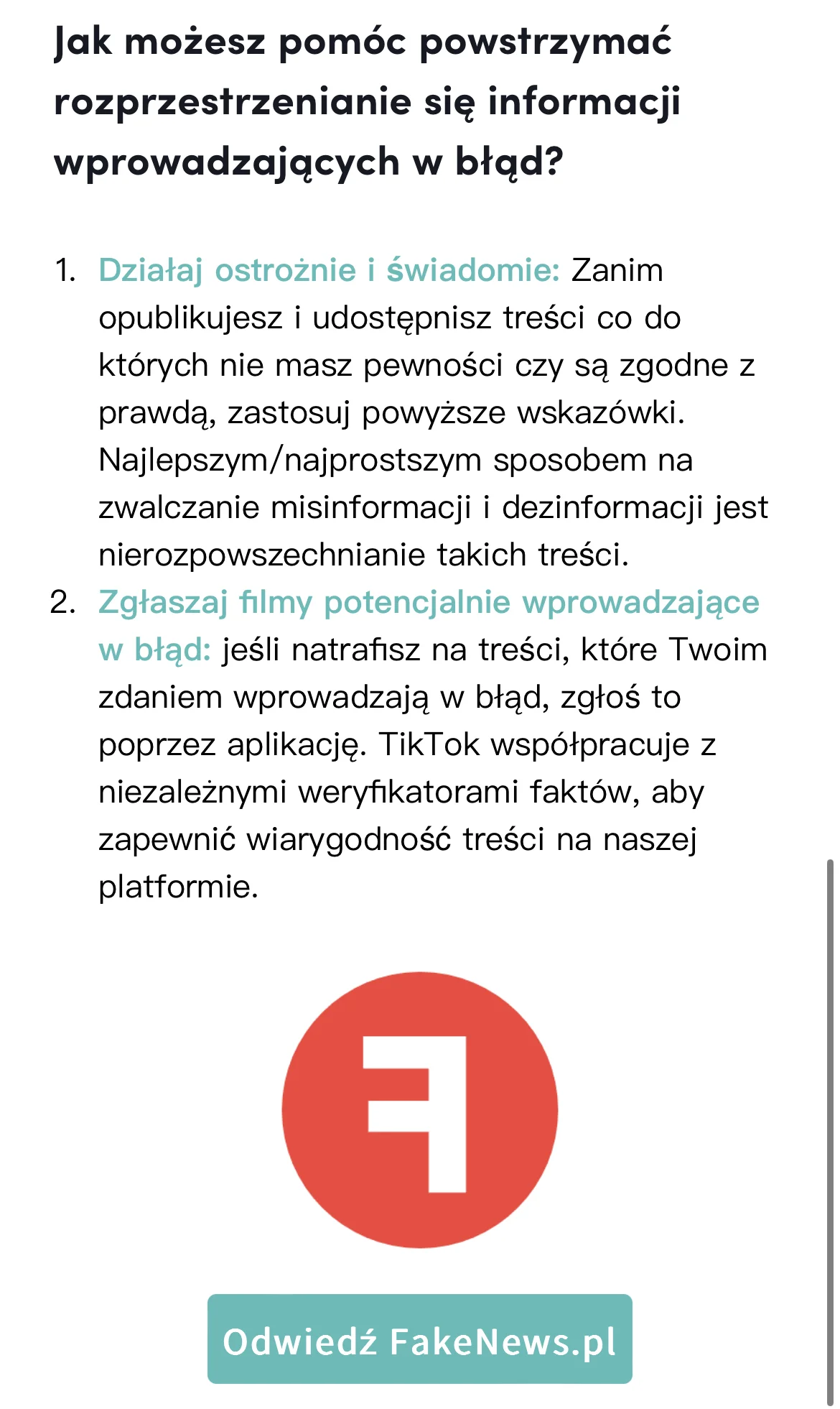 TikTok - Kampania edukacyjna